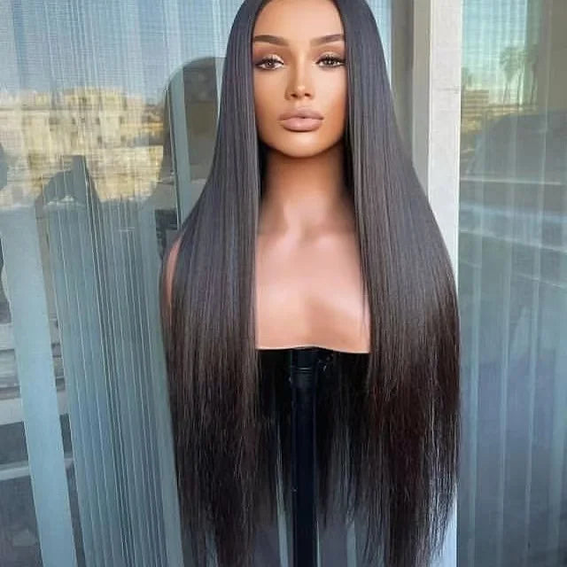 Wholesale Long Raw Wigs Frontal Human Hair Wigs Burmese Hair Body Wave Bone Straight Wigs for Black Women